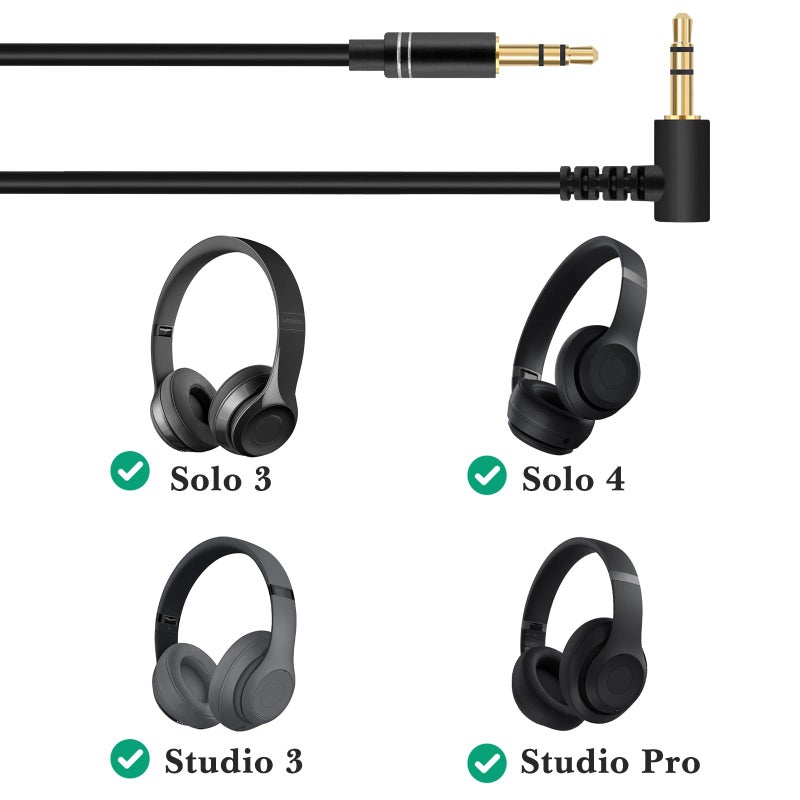 Linkidea Beats Audio Cable - 4.9ft (1.5m) 3.5mm TRRS to TRS Replacement Aux Cord for Solo, Studio, V-Moda Crossfade Headphones - Image 5